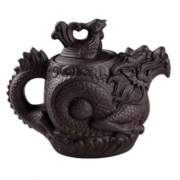 10-Cup Authentic Chinese Yixing Purple Clay Teapot Dragon and Phoenix Unique Big Capacity Tea Pot