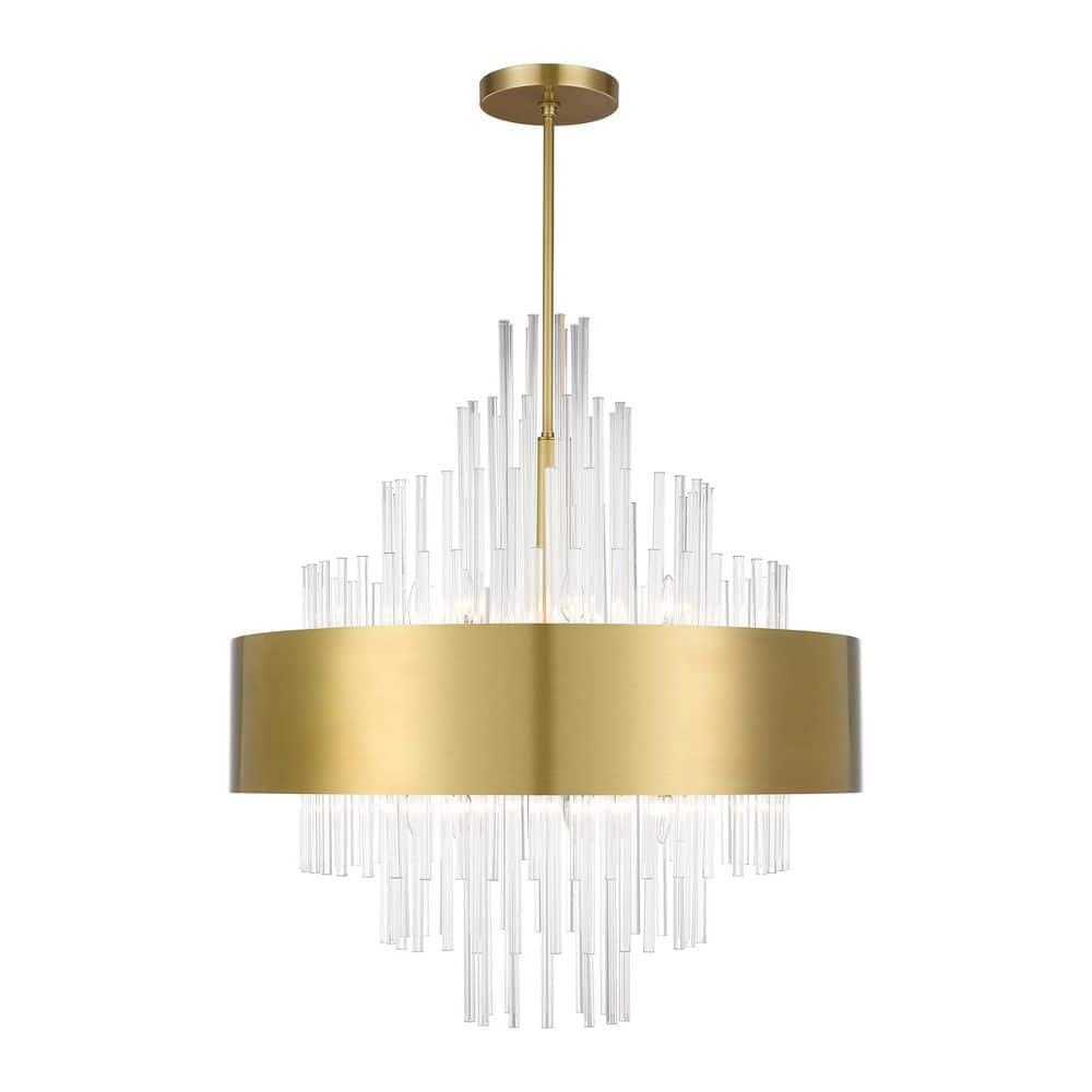 Kingswell 14 Light Natural Brass Glamorous Pendant Chandelier for Entryway with No Bulbs Included price history on PriceWatchPro