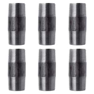 1 in. x 3 in. Industrial Steel Grey Plumbing Nipple in Black (6-Pack)