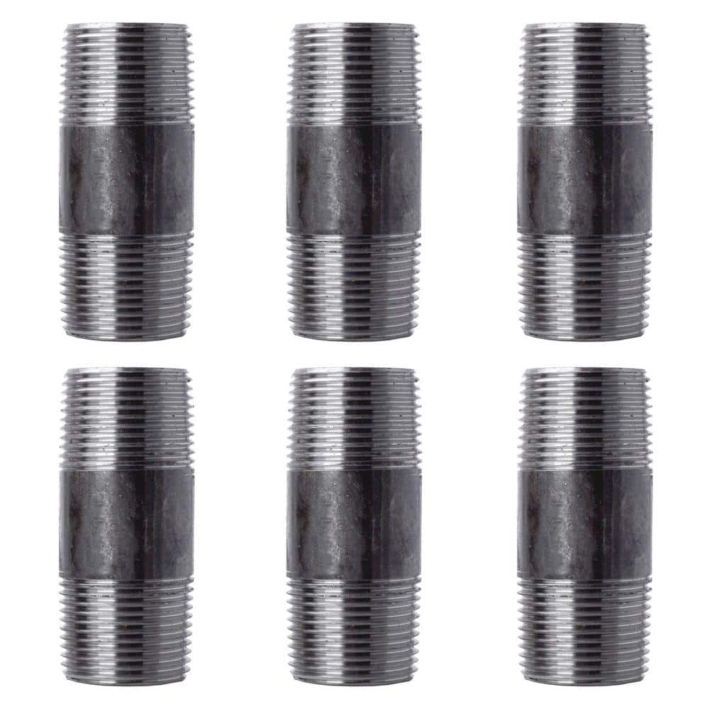 1 in. x 3 in. Industrial Steel Grey Plumbing Nipple in Black (6-Pack) price history on PriceWatchPro