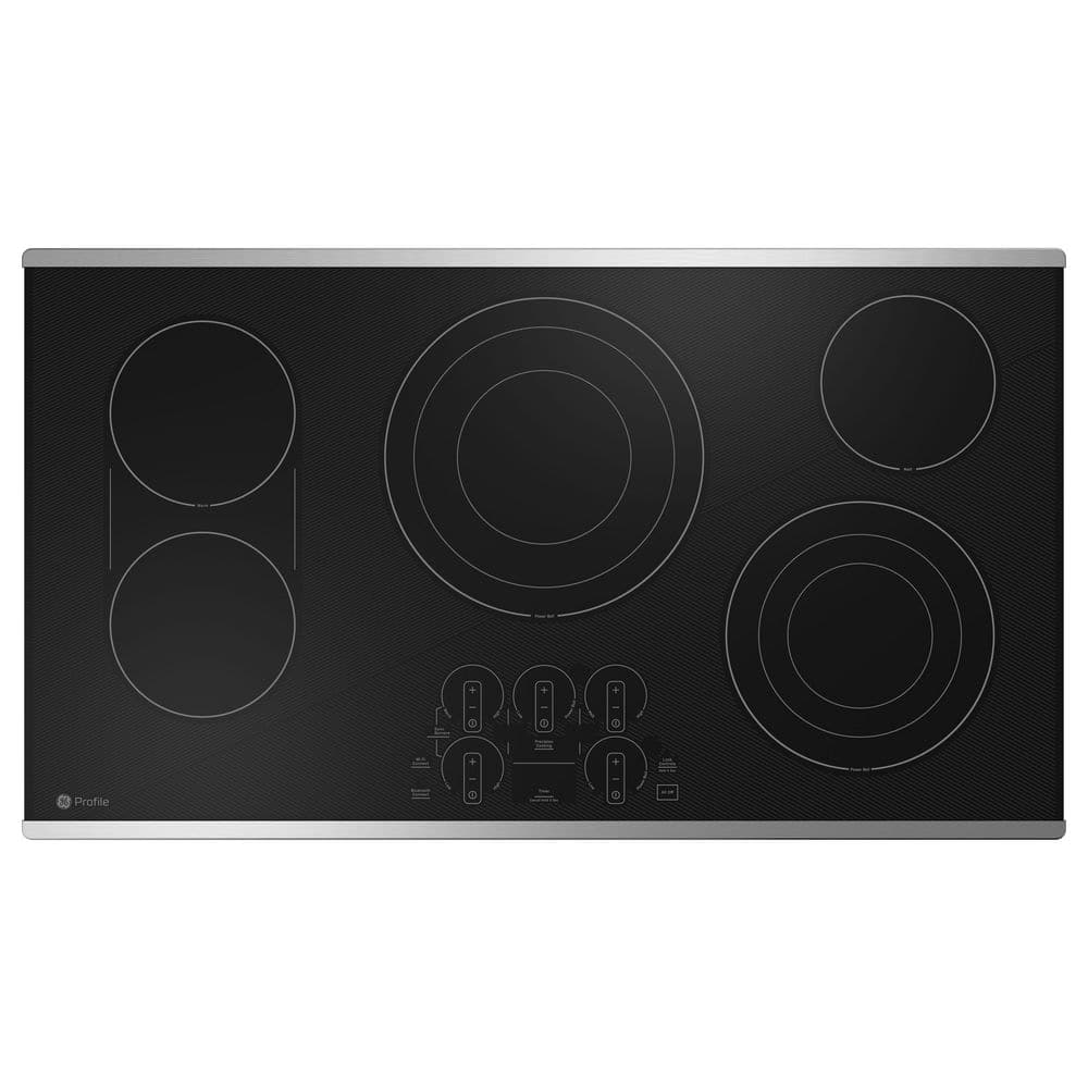 Profile 36 in. 5 Burner Element Smart Radiant Electric Cooktop in Stainless Steel