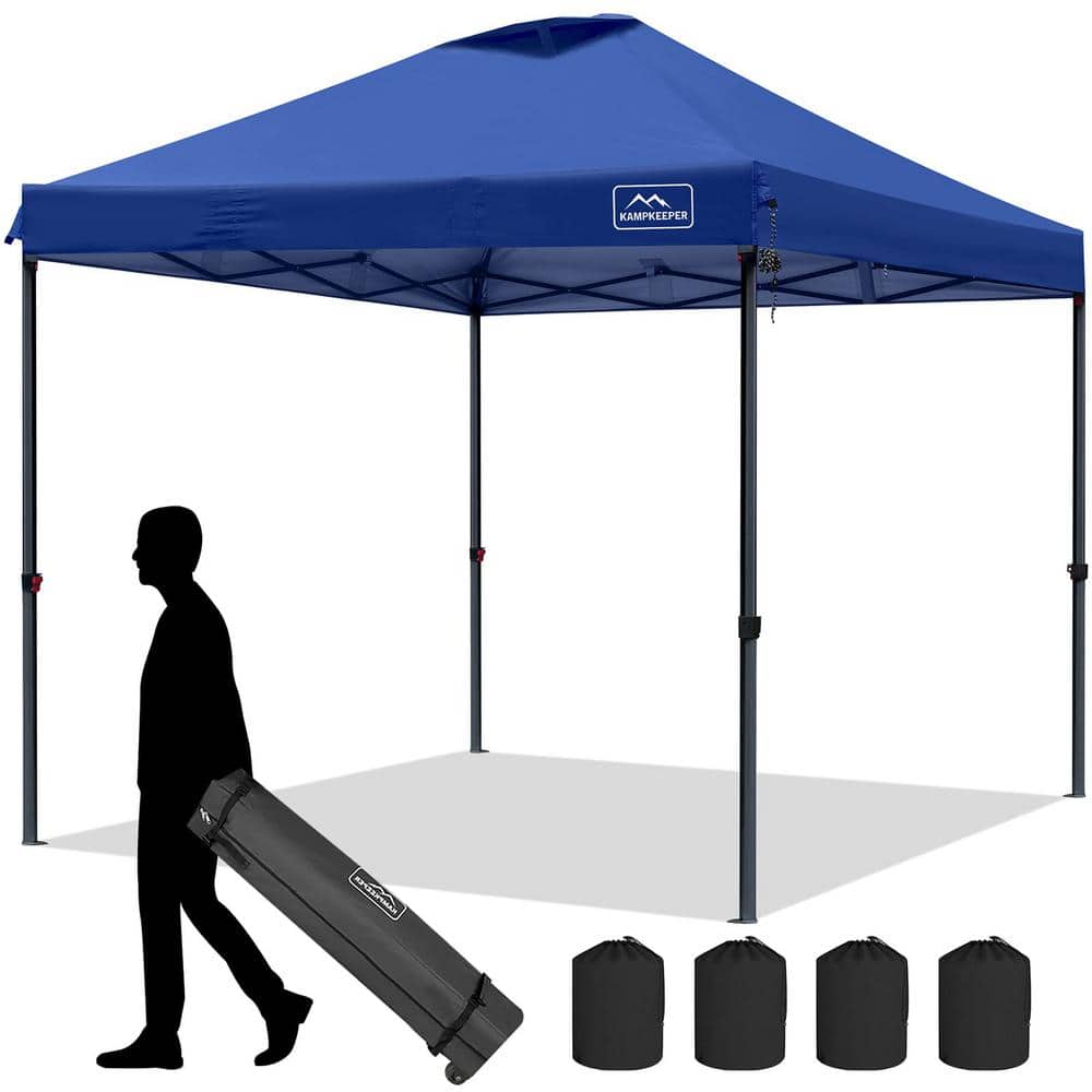 10 ft. x 10 ft. Pop up Canopy Tent, 3 Adjustable Height with Wheeled Carryi