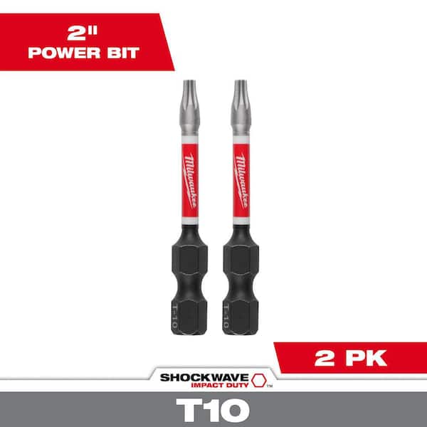 SHOCKWAVE Impact Duty 2 in. T10 Torx Alloy Steel Screw Driver Bit (2-Pack)