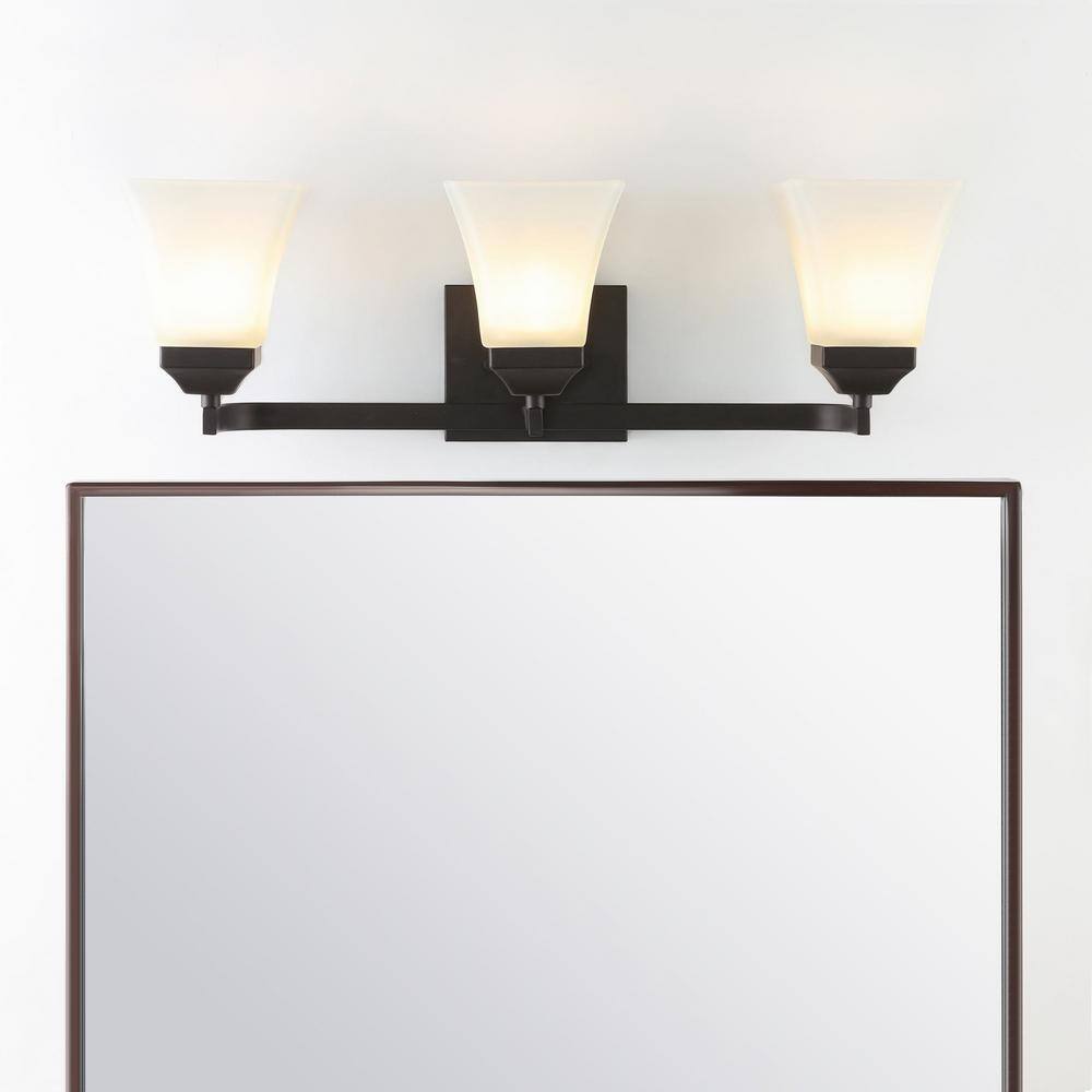 Staunton 24" Oil-Rubbed Bronze 3-Light Vanity with Clear Glass Shades
