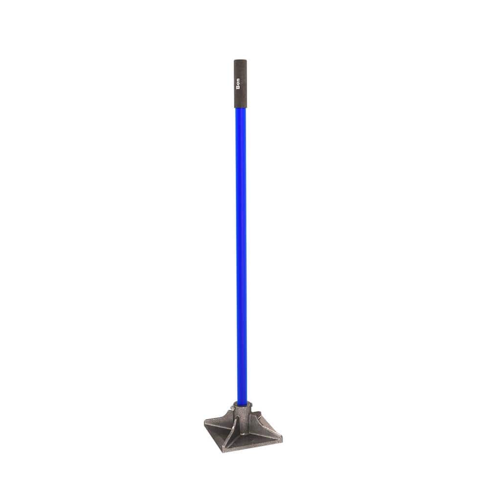 Bon Tool 8 in. x 8 in. Dirt Tamper Bolted Steel Handle 22801 The