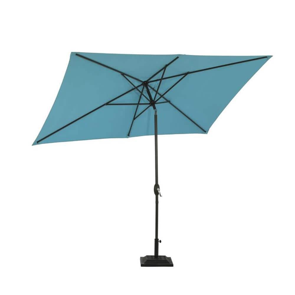 6.5 ft. x 10 ft. Rectangular Market Patio Umbrella with Tilt and Crank, 6 Sturdy Ribs for Deck Lawn Pool in Lake Blue price history on PriceWatchPro