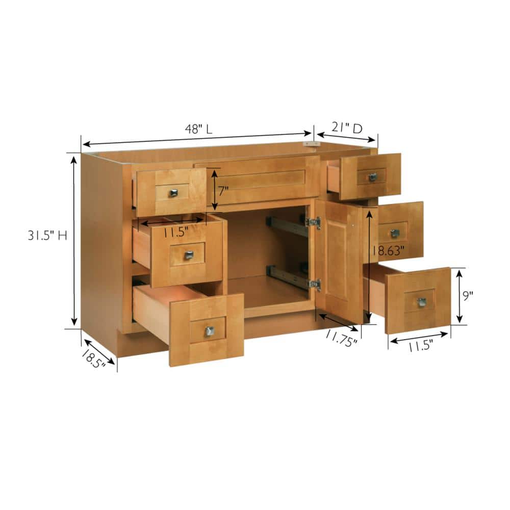Brookings 48 Inch Modern Birch Freestanding Bathroom Vanity