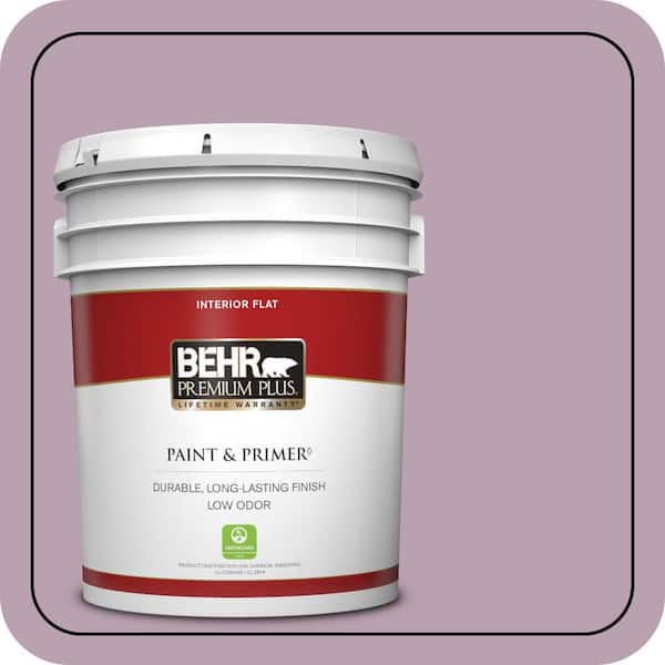 BEHR PREMIUM PLUS 5 gal. #S110-4 Highland Thistle Flat Low Odor Interior Paint & Primer