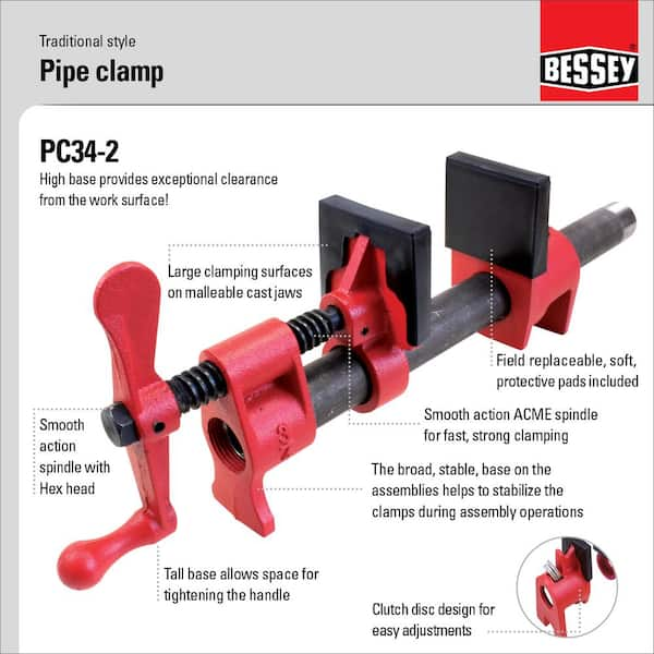 3/4 in. Pipe Clamp Fixture with 2-1/4 in. Throat Depth