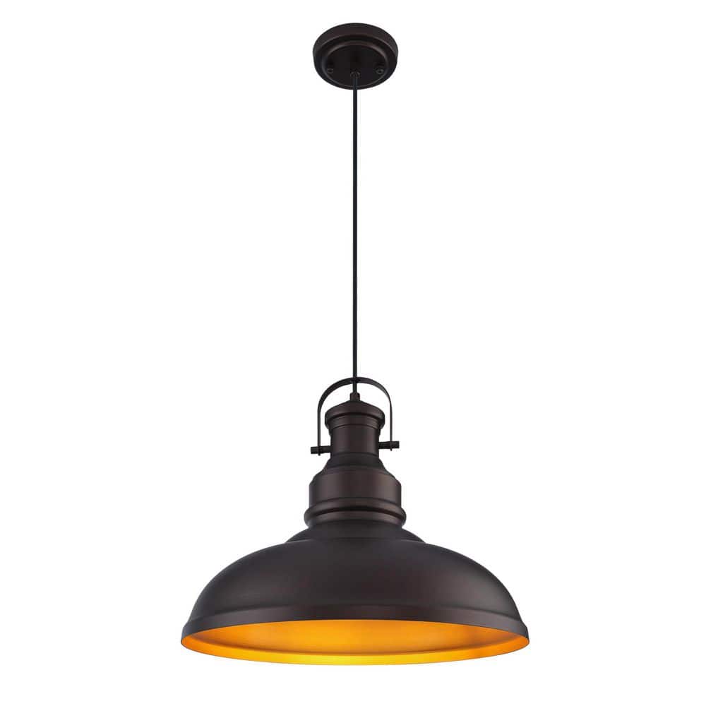 16.2 in. 1 Light Oil-Rubbed Bronze Industrial Pendant Light with Metal Shade, No Bulbs Included price history on PriceWatchPro