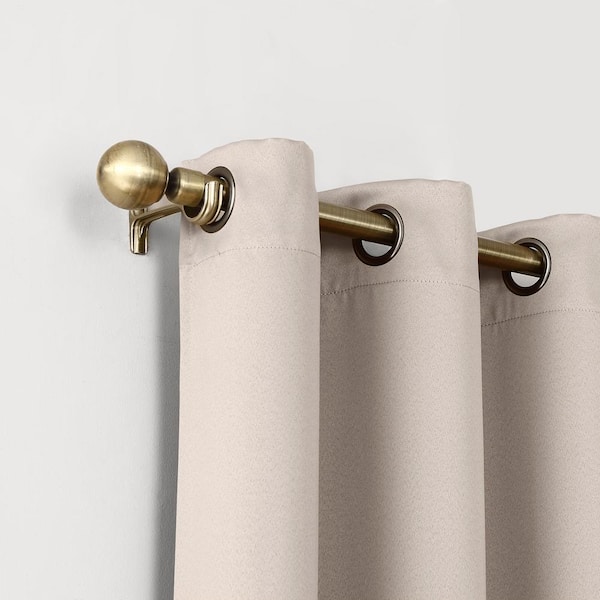 Stone Woven Solid 52 in. W x 84 in. L Noise Cancelling Thermal Grommet Blackout Curtain