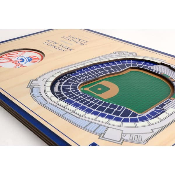 YouTheFan MLB New York Yankees Wooden 8 in. x 32 in. 3D Stadium
