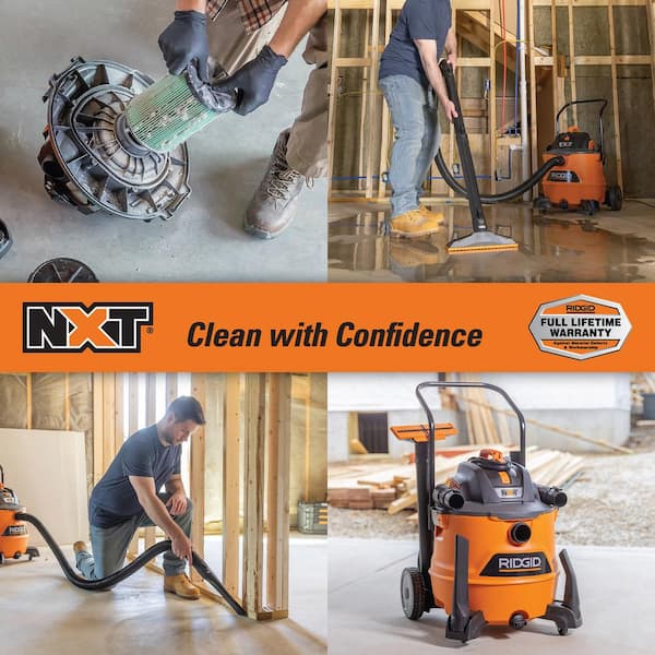 16 Gal. 6.5 Peak HP NXT Shop Vacuum Wet Dry Vac, Fine Dust Filter, Accessories and OSHA Compatible Filter Kit HD1800A