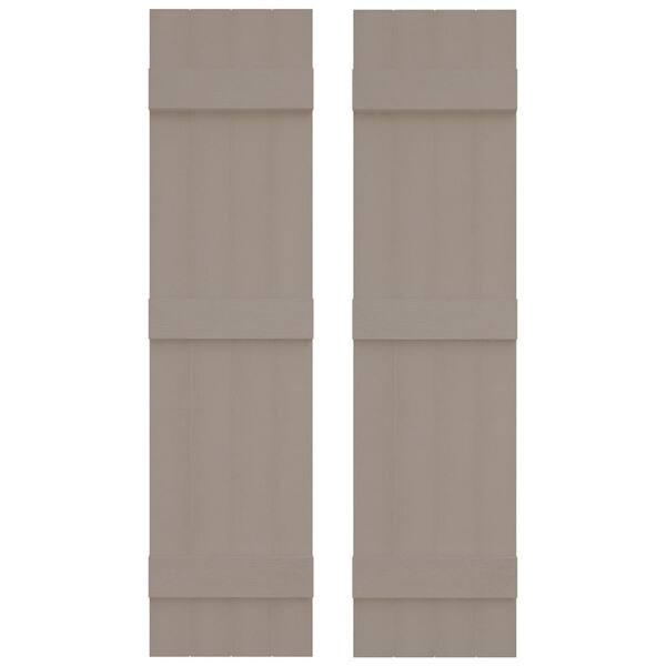 14 in. W x 55 in. H Vinyl Exterior Joined Board and Batten Shutters Pair in Clay