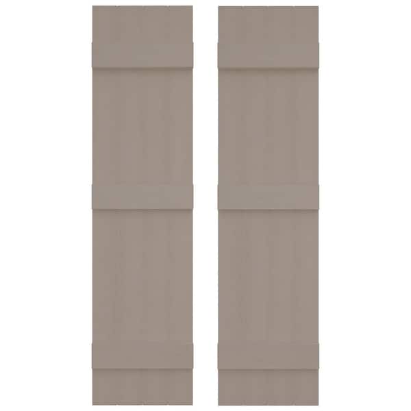 Builders Edge 14 in. W x 71 in. H Vinyl Exterior Joined Board and Batten Shutters Pair in Clay