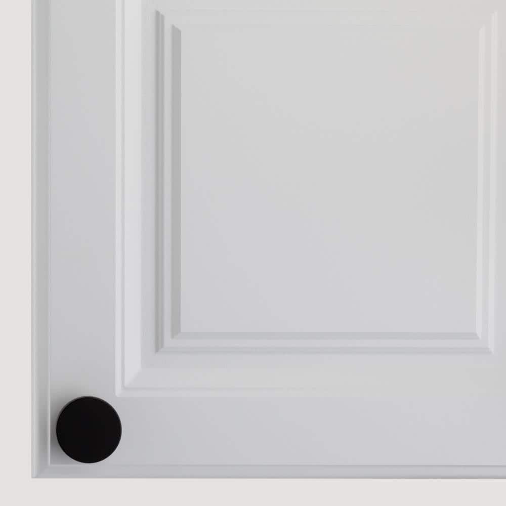 Matte Black Round Modern Cabinet Knob with Mounting Hardware
