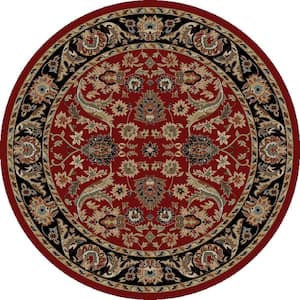 Ankara Sultanabad Red 5 ft. Round Area Rug