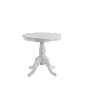 Fairview White 30 in. Wooden Pedestal Dining Table