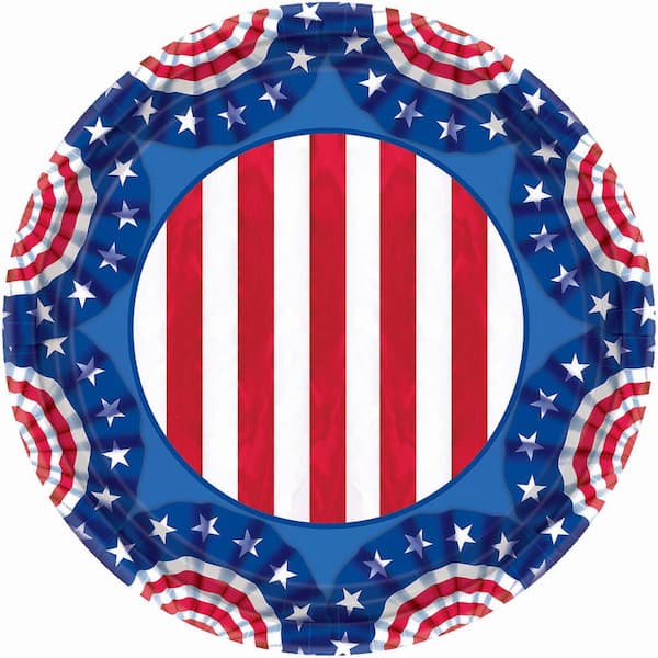 Amscan 9 in. x 9 in. American Pride Plates (60-Count)