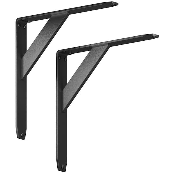 Starby Jetstream 12 in. L Black Iron Heavy Duty Shelf Bracket (2-Pack)