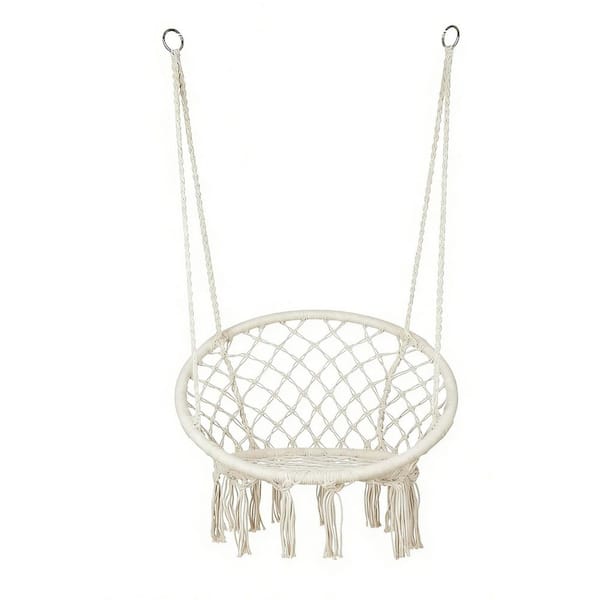 29.53 in. L x 29.53 in. W x 45.28 in. H Chair Swing Hammock with Hardware Kits, Handmade Knitted Hanging Chair