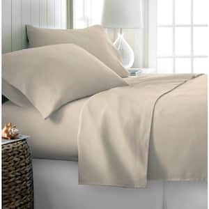3-Piece Solid Cream Microfiber Ultra Soft King Size Duvet Covers