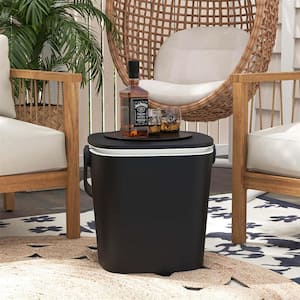 4 Gallon Portable Cooler Bar Table with Handle Bottle Opener & Lift Top Lid Black