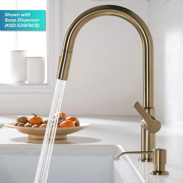 KRAUS Oletto HighArc Pull-Down Kitchen Faucet Spot Free Antique 2024 Champagne Bronze