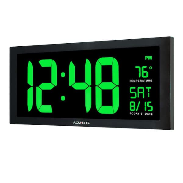 AcuRite 18 in. LED Clock with Indoor Temperature in Display 76101M - Home Depot