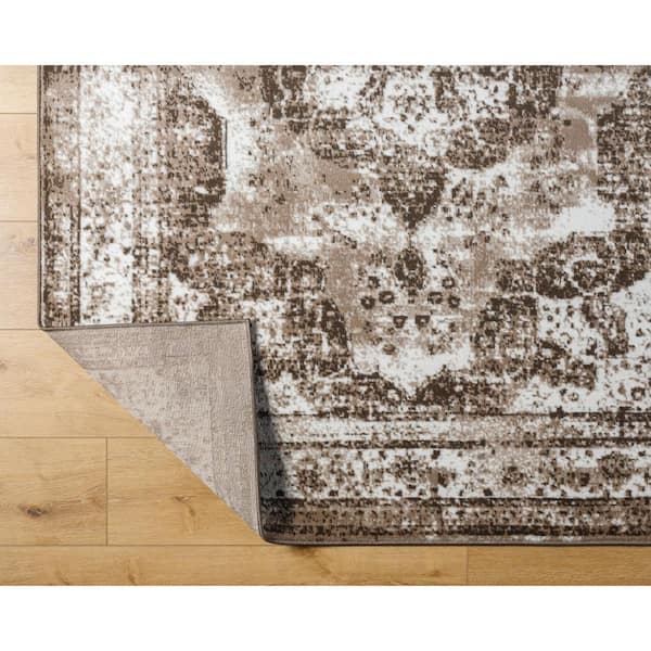 Monte Carlo Taupe Medallion 9 ft. x 12 ft. Indoor Area Rug