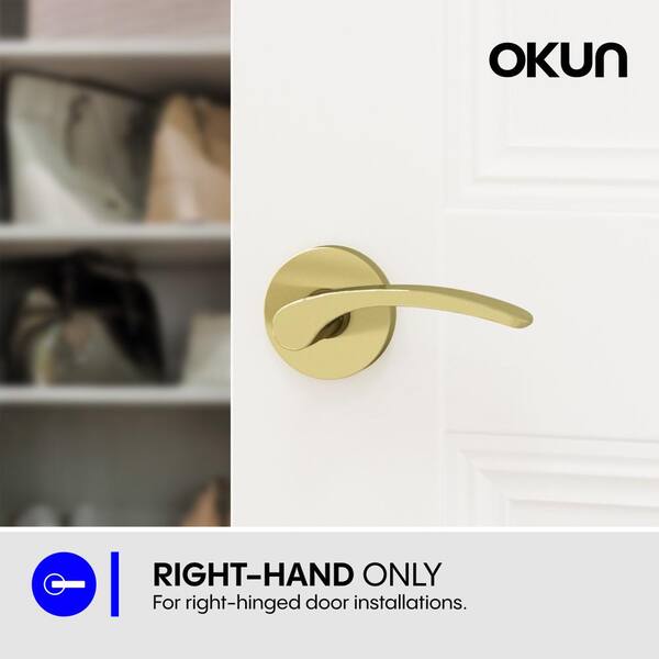 Okun Brook Metal Brushed Champagne Gold Dummy Door Handle with