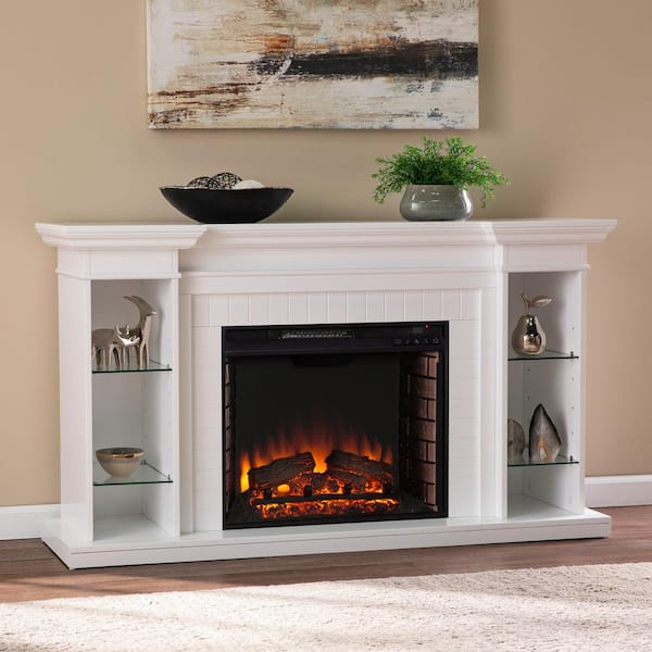 Southern Enterprises Xairea 23 in. Electric Fireplace in White