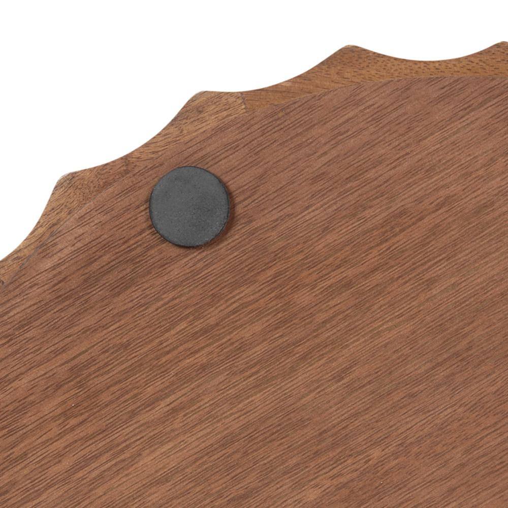 Walnut Brown 15" Round Mango Wood Tray with Wavy Design