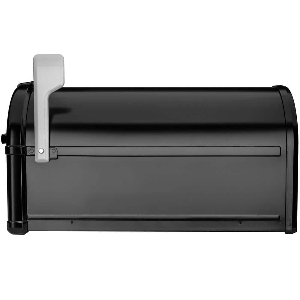 Hillsborough Black Large Aluminum Post Mount Mailbox