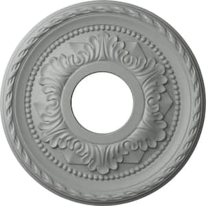 12-1/8" x 3-1/2" I.D. x 1" Palmetto Urethane Ceiling Medallion (Fits Canopies upto 4-7/8"), Primed White