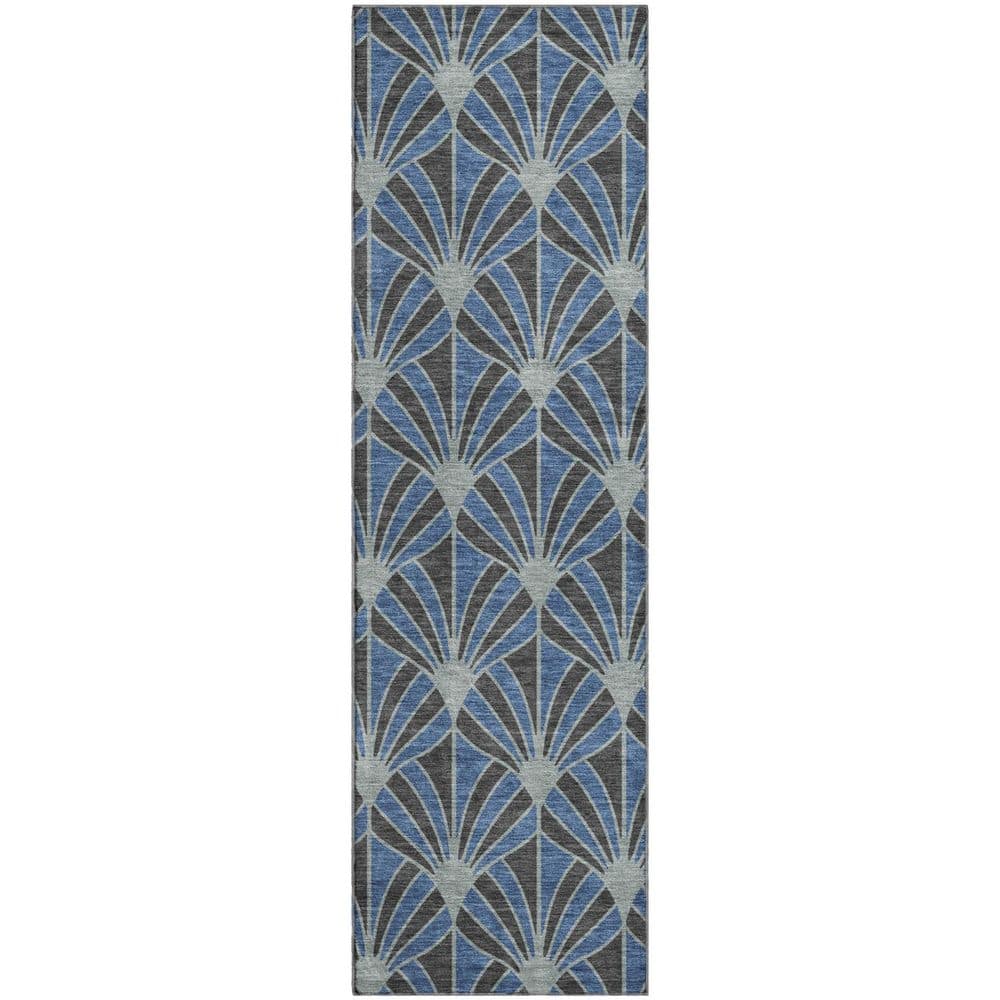Mayfield Premium Machine Washable Abstract AMF2426 Navy 2 ft. x 7 ft. Runner Rug price history on PriceWatchPro