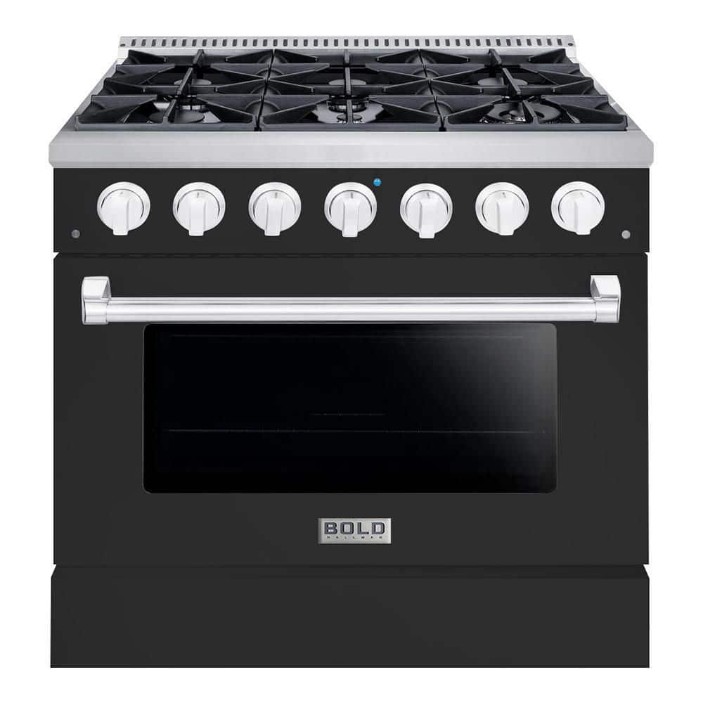 Hallman BOLD 36 in. 5.2 cu. ft. 6 Burner Freestanding All Gas Range with Gas  Stove and Gas Oven in. White HBRG36CMWT-LP - The Home Depot