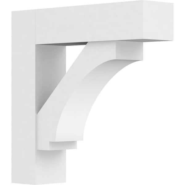Ekena Millwork Standard Imperial 5 in. W x 20 in. H x 20 in. D Signature Urethane Polyurethane Bracket With Block Ends