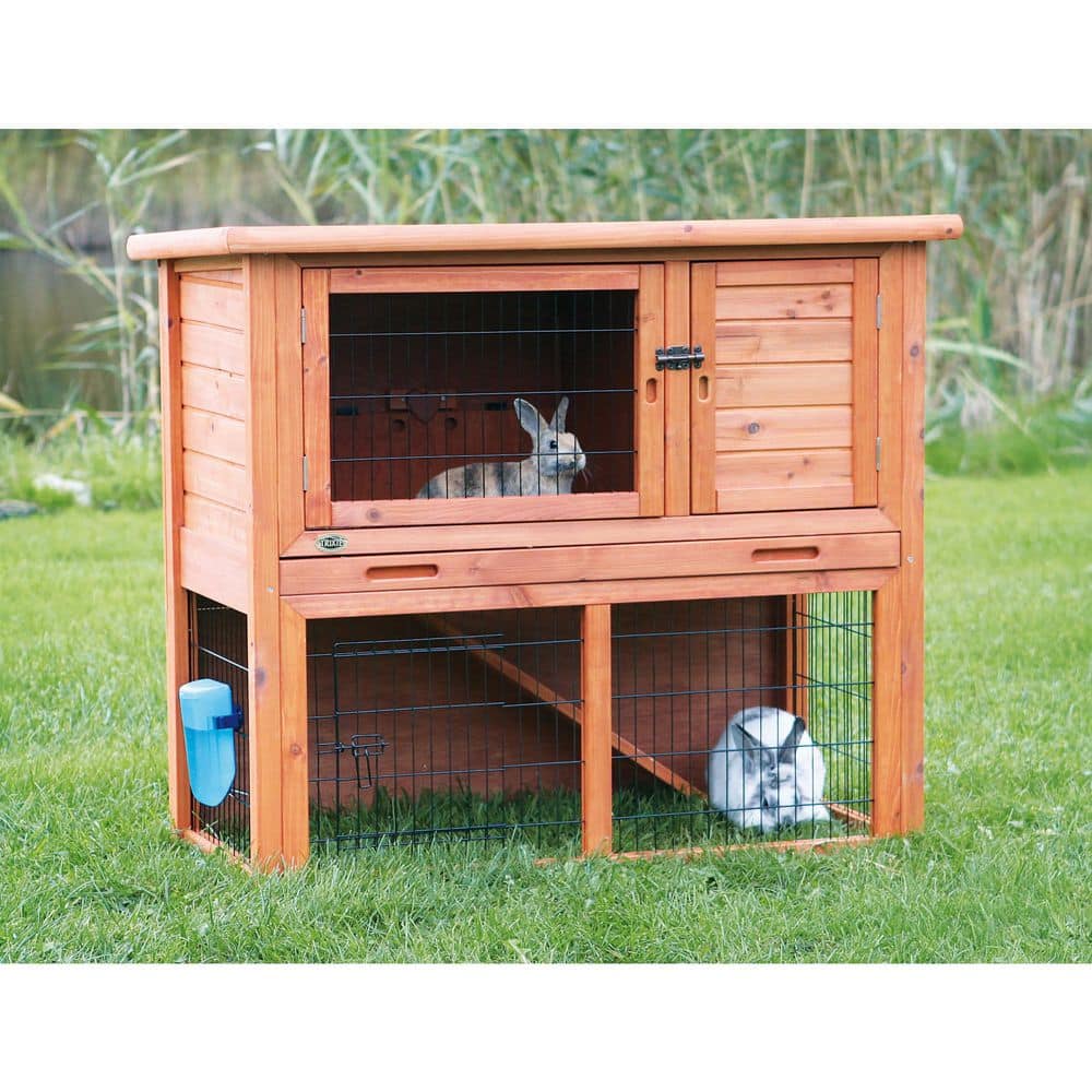 Large Natural Pine 2-Story Outdoor Guinea Pig Hutch