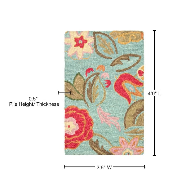 SAFAVIEH Blossom Blue/Multi 3 ft. x 4 ft. Distressed Solid Floral