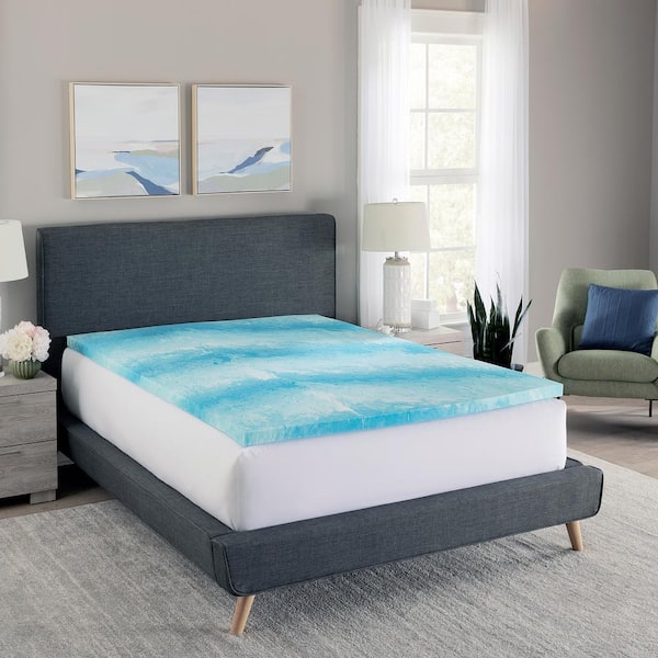 Memory Foam Mattress Topper Bed Pad Gel Infused Swirl 4-inch Thick Soft  Cooling