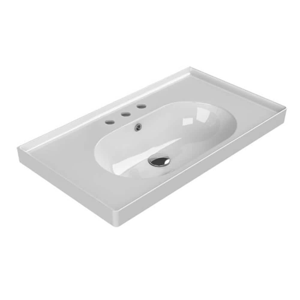 Arya Rectangular Wall Mounted Bathroom Sink in White price history on PriceWatchPro