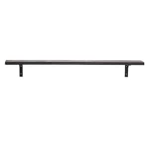 47.25 in. W x 6.12 in. D Black Wood and Metal Decorative Wall Shelf