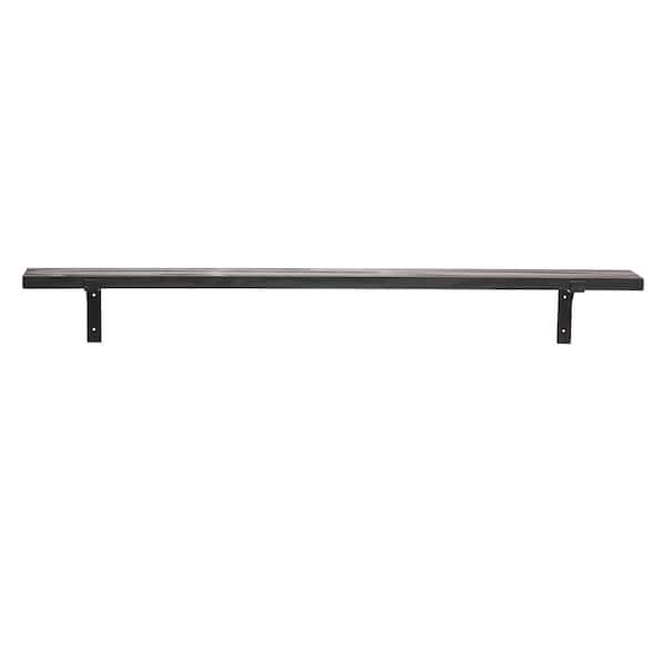 Storied Home 47.25 in. W x 6.12 in. D Black Wood and Metal Decorative Wall Shelf