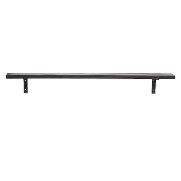47.25 in. W x 6.12 in. D Black Wood and Metal Decorative Wall Shelf
