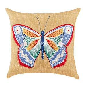 18 in. x 18 in. Butterfly Charm Outdoor Throw pillow