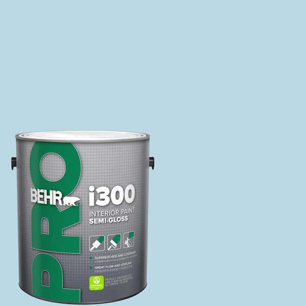 BEHR PRO 1 gal. #M490-1 Breezy Blue Semi-Gloss Interior Paint