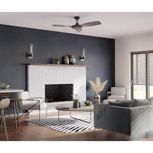 Spicer 54 in. Indoor/Outdoor Matte Black Contemporary Ceiling Fan with Remote Included for Living Room and Bedroom