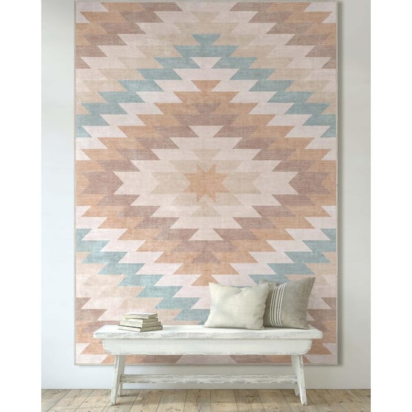 Beige 5 ft. 3 in. x 7 ft. 3 in. Apollo Albuquerque Southwestern Distressed Area Rug