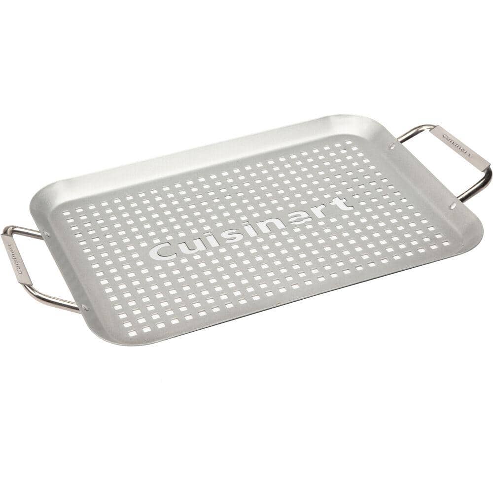 14.5" x 10" Non-Stick Perforated Grill Topper with Handles